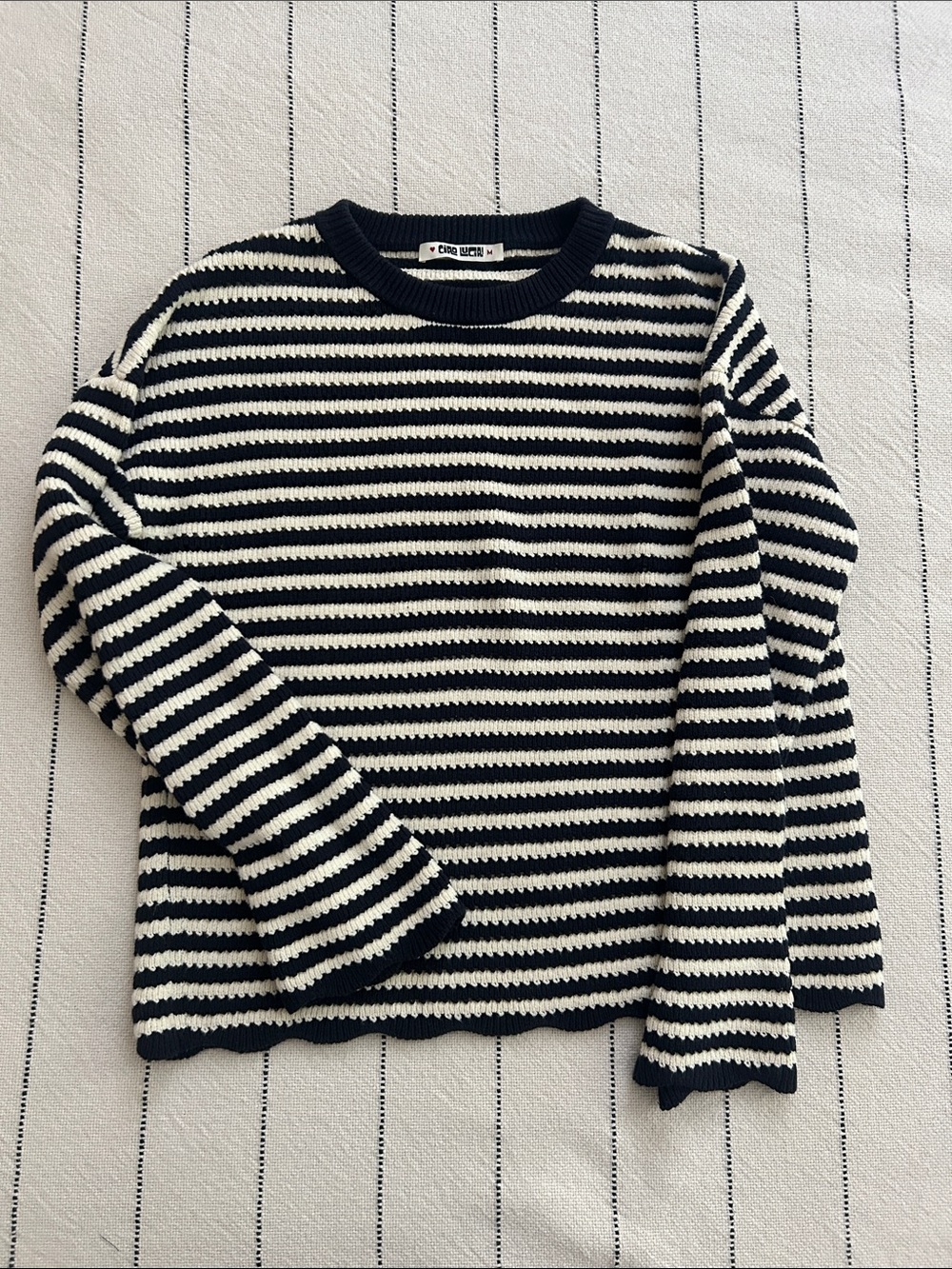 Ciao Lucia Febo Black & White Striped Crewneck Sweater